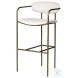 Parker Cream Fabric And Gold Metal Bar Stool