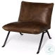 Flavelle Brown Leather Accent Chair