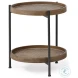 Kade Brown And Black Metal Two Tier Round Occasional Table Set