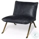 Flavelle Black Leather Accent Chair