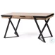 Steinbeck Light Brown Wood And Black Metal Office Desk