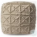 Leroy Cream Wool Square Pouf