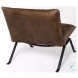 Flavelle Brown Leather Accent Chair