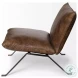 Flavelle Brown Leather Accent Chair