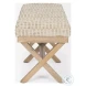 Solis Beige Woven Leather Bench
