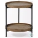 Kade Brown And Black Metal Two Tier Round Occasional Table Set