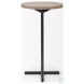 Ballatine Brown Wood And Black Metal Round Accent Table