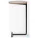 Ballatine Brown Wood And Black Metal Round Accent Table