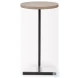 Ballatine Brown Wood And Black Metal Round Accent Table