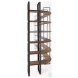 Turner Curved Dark Brown Wood And Black Iron 6 Shelving Unit