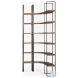 Turner Curved Dark Brown Wood And Black Iron 6 Shelving Unit