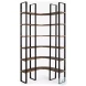 Turner Curved Dark Brown Wood And Black Iron 6 Shelving Unit