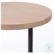 Ballatine Brown Wood And Black Metal Round Accent Table