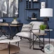 Larkin White Marble And Black Side Tables with Brown Wood Shelf 