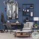 Larkin White Marble And Black Metal Oval Coffee Table with Brown Wood Shelf 