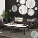 Lucas White Marble And Black Metal Coffee Table