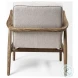 Ajax Cream Fabric And Brown Wood Accent Chair