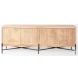 Cairo Brown Solid Wood 4 Door Cabinet Sideboard
