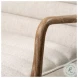 Ajax Cream Fabric And Brown Wood Accent Chair