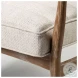 Ajax Cream Fabric And Brown Wood Accent Chair
