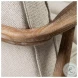 Ajax Cream Fabric And Brown Wood Accent Chair