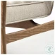 Ajax Cream Fabric And Brown Wood Accent Chair