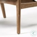 Ajax Cream Fabric And Brown Wood Accent Chair