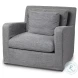 Denly Casterock Gray Slipcover Arm Chair