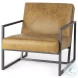 Armelle Brown Leather Accent Chair