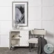 Savannah White Fir Veneer And Gray Metal 2 Door Accent Cabinet