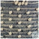 Rofi Blue Denim and Cream Cotton Stitched Square Pouf