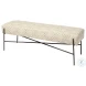Avery Off White Upholstered Accent Bench