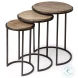 Glover Brown Wood And Metal Round Accent Table Set Of 3