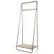 Carell Black Metal And Brown Wood Shelf Hall Tree