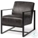 Stamford Black Genuine Leather Accent Chair