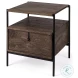 Glenn Dark Brown Wood And Black Iron Side Table