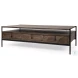 Glenn Dark Brown Wood And Black Iron Occasional Table Set
