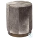Zahavi Gray Hair On Hide 23" Ottoman