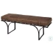 Jessie Brown Leather And Metal Bench