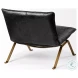 Flavelle Black Leather Accent Chair