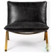 Flavelle Black Leather Accent Chair