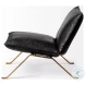 Flavelle Black Leather Accent Chair