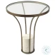 Jacinta Glass And Gold Metal Side Table