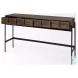 Glenn Dark Brown Wood And Black Iron Occasional Table Set