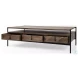 Glenn Dark Brown Wood And Black Iron Occasional Table Set