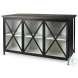 Dimitra Dark Iron And Glass Doors Kitchen Island