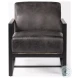 Stamford Black Genuine Leather Accent Chair