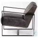 Stamford Black Genuine Leather Accent Chair