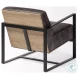 Stamford Black Genuine Leather Accent Chair