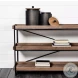 Trey Medium Brown Solid Wood And Black Metal Console Table